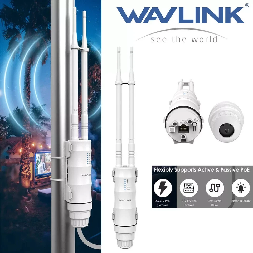 WAVLINK AC600 Wireless Router Outdoor 5G Wifi Extender Repeater Access Point/CPE - Image 1 of 4