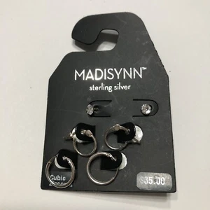 Madisynn Sterling Silber Marsala Set 3 Paar Ohrringe Schmuck  - Bild 1 von 6