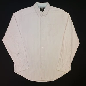 Timberland Stripe Shirt US XL Fits Like UK 2XL XXL Slim Fit Light Pink Striped - Picture 1 of 12