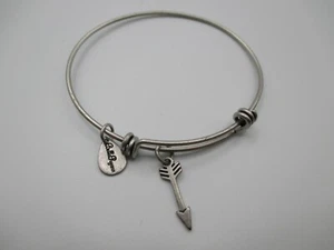 Bella Ryann "ARROW" Vintage Silver Tone Arrow Shape Charm Bracelet Expandable - Picture 1 of 4