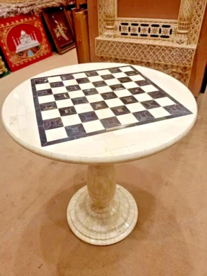 Marble chess board table/black and white marble set table/marble tab - Image 1 of 4
