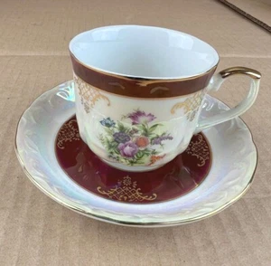 Fresh China Floral Hand Painted Japan Coffee Tea Cup & Saucer Set - Picture 1 of 7