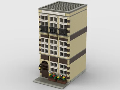 LEGO MOC Custom PDF Modular City Brownstone Residential Building Instructions! - Image 1 of 4