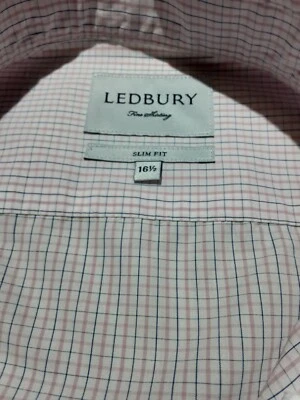 Ledbury,尺寸,16.5,34,修身版型,粉色,白色,蓝色,格子,镂空,衣领... — 第 1/4 张图片