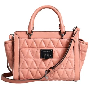 MICHAEL KORS Tasche Peach Quilted Leather Logo Crossbody VIVIANNE Messenger 600usd - Bild 1 von 10