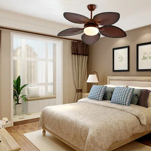 Damp-Rated Ceiling Fans with Lights and Remote Tropical Coastal 5 Leaf Blade 42“ - Picture 1 of 17