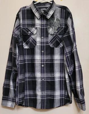 Camisa a Cuadros Helix Boys Manga Larga XL Abotonada con Manga Enrollable Opcional Foto 1 de 4