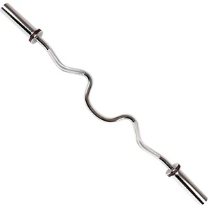 48" Olympic Super Curl Bar with Ring Collars Strength Training Bar for Traps - Picture 1 of 7