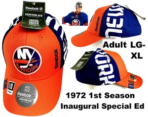 NY Islanders 1972 1. Saison Reebok zweifarbig orange blau bestickt Mütze Erwachsene L XL - Bild 1 von 13
