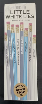 Whiskey River Soap Co, Pencils "LITTLE WHTE LIES" Standard No.2 Pencils Set Of 8 - Image 1 of 4