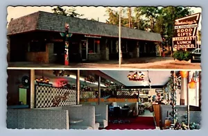 Postkarte Vintage Michigan Mackinaw City Melwing's Restaurant und Geschenke - Bild 1 von 2