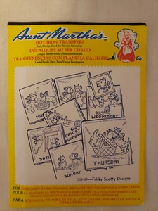 Aunt Martha's Hot Iron Transfers #3548 Frisky Scotty Dog Days of the Week Sealed - Picture 1 of 4