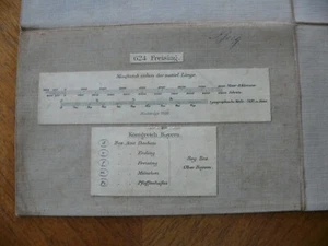 ca. 1900 Jahre alte Radfahrkarte Landkarte Deutsche Straßenprofilkarte Freising - Bild 1 von 4