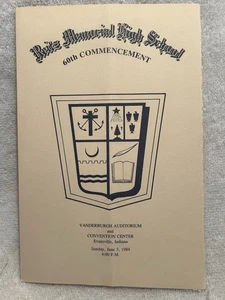 1984 Memorial High School Startprogramm Evansville IN mit Liste der Klassen - Bild 1 von 3