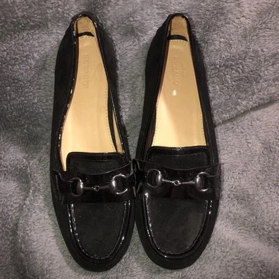 Mocasines Sebago para mujer Saybrook Link Horsebit gamuza charol zapatos negros 9,5 Foto 1 de 4