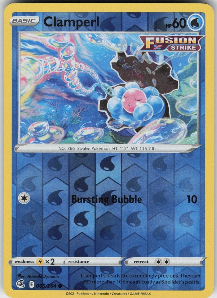 PO-06 Reverse Holo Clamperl 065/264 Common SWSH08: Fusion Strike - Image 1 of 1