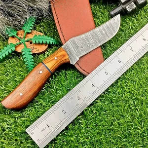 Cuchillo desollador de hoja de acero Damasco hecho a mano personalizado cuchillo de caza de camping TN-9807 - Imagen 1 de 8