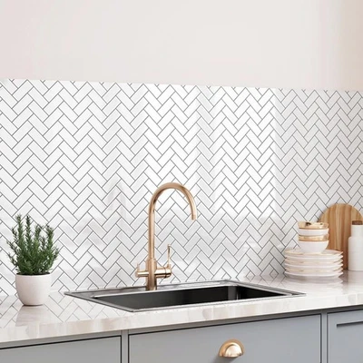 Yullpaper 3D Fliesenaufkleber 10x 30x30cm Vinyl Selbstklebend Küche Bad Mosaik W - Bild 1 von 4