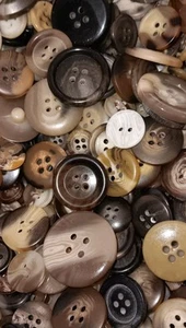 Botones Vintage Mezcla Premium ~ 100+ Magníficos Mármol Ágata Remolino 3 Patrones Tonos - Imagen 1 de 9