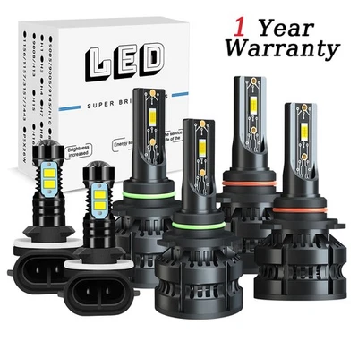 For Cadillac Eldorado 1992-2002 LED Headlight Hi-Low Beam + Fog Lights Bulbs - Image 1 of 4