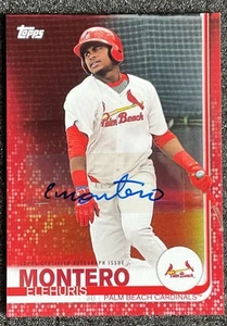 2019 Topps Pro Debut AUTO RED PARALLEL / 10 ELEHURIS MONTERO #182 MINT - Bild 1 von 8