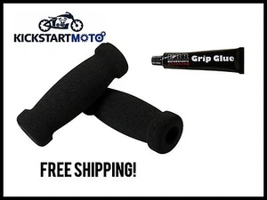 Foam grips open end handgrips motorbike Honda Yamaha Suzuki Kawasaki - Picture 1 of 2