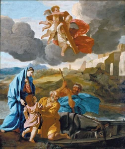 Nicolas Poussin - The Return of the Holy Family Fine Art Print on Canvas 48" - Picture 1 of 1
