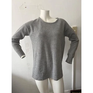 Jcrew grey long sleeve Small oversized merino wool tunic sweater kangaroo pocket - Picture 1 of 8