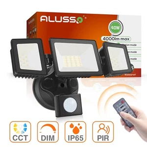 4000lm LED Security Wall Light 40W Dusk to Down Motion Sensor Flood Lamp IP65 - Picture 1 of 14