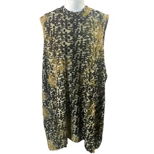 LOGO by Lori Goldstein Tie Dye Clip Jacquard Sleeveless Top Champagne 3X A611252 - Picture 1 of 8