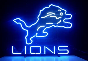 Detroit Lions Neon Sign Beer Bar Restaurant Pub Store Man Cave Wal1 Decor 19x15 - Picture 1 of 1