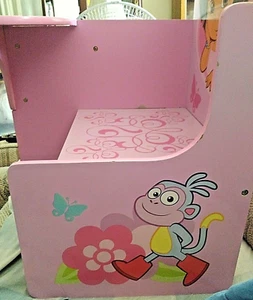 Vintage Rare Dora The Explorer Toddler Desk Chair Storage Under Seat Cup Holder - Picture 1 of 14