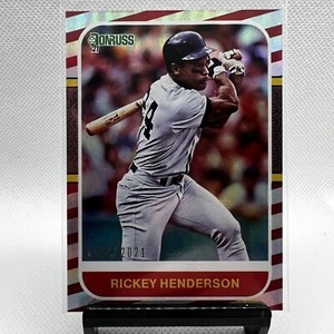 2021 Donruss Rickey Henderson #219 Red Retro 1987 Variation /2021 New York