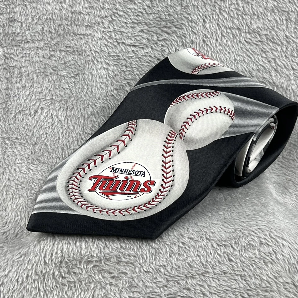 Vintage Minnesota Twins Necktie MLB Baseball Print Fandom 90s Ralph Marlin - Image 1 of 4