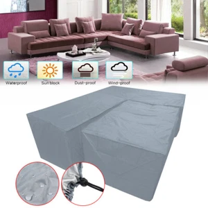 Grau Gartenmöbel Schutzhülle Abdeckung Abdeckhaube Lounge Set Sofabezug - Bild 1 von 19