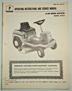 Penncraft JCPenny 1430A Aufsitzrasenmäher Traktor Besitzer/Service/Teilehandbuch OEM - Bild 1 von 3