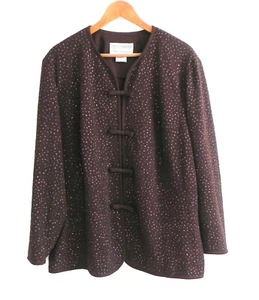 Vintage Jessica Howard Abendjacke Bändchenbesatz Langarm leicht Größe 24 - Bild 1 von 9