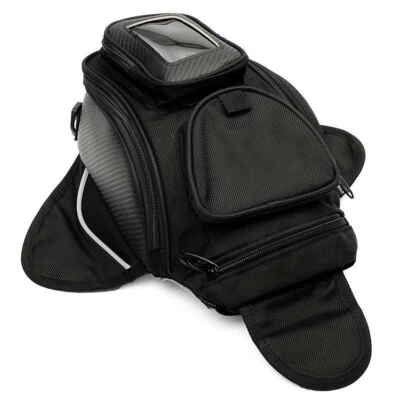 Motorcycle Oil Fuel Tank Bag Pouch GPS Phone Shoulde Saddlebag Waterproof Black - Image 1 of 4