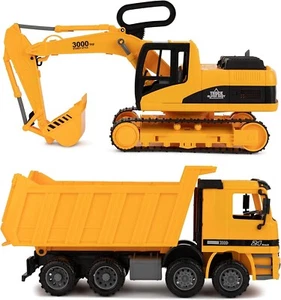 Excavator & Dump Truck set with moveable Claw & Lifting back, Toy for Kids - Picture 1 of 9