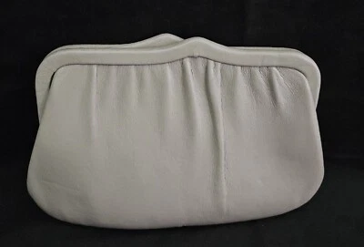 Vintage 1950s dove Gray ANDE Clutch Handbag With Gold Shoulder Cahin - Image 1 of 4