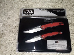 Buck Knives 237 & 238 Liner Lock Combo In Collector's Tin NEW Factory Packaging - Picture 1 of 5