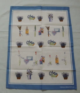 LAVENDEL Geschirrtuch 50 x 70 cm Küche Geschirrhandtuch Viele Korb Bund Krug Öl - Picture 1 of 2