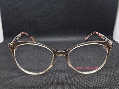 Betsey Johnson Name Drop 棕褐色 透明 53-18-140 眼镜框  — 第 1/4 张图片