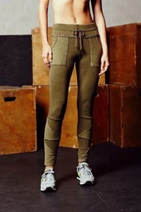 Free People Green Drawstring Waist & Patch Pockets Kyoto Leggings - Picture 1 of 21