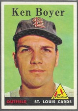 1958 Topps Baseball #350, Ken Boyer, St. Louis Cardinals, NM-MT