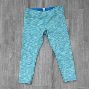Ivivva By Lululemon Blue & Multicolor Capri Crop Leggings Girls Size 12 - Picture 1 of 10