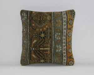 12x12" Vintage Indian Cushion Cover Throw Indian Jute Handmade Kilim Pillow - Picture 1 of 7
