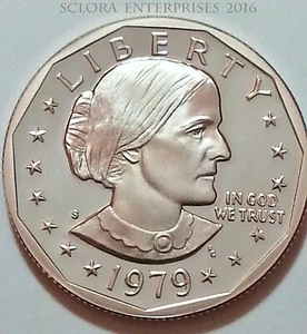 1979 S SUSAN B. ANTHONY (SBA) *PROOF* DOLLAR COIN *TYPE 2 (II)* - Picture 1 of 3