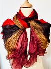 Pure silk crepe special edges fashionable Gradient colours scarf..red 