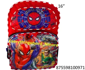 Marvel Spider man Boys 16" Large School Backpack -0971 - Picture 1 of 2